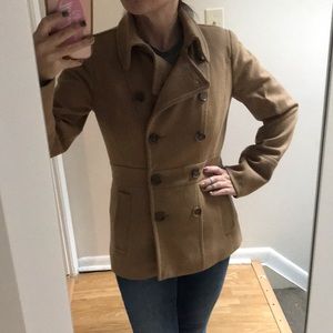J crew camel wool peacoat size 0